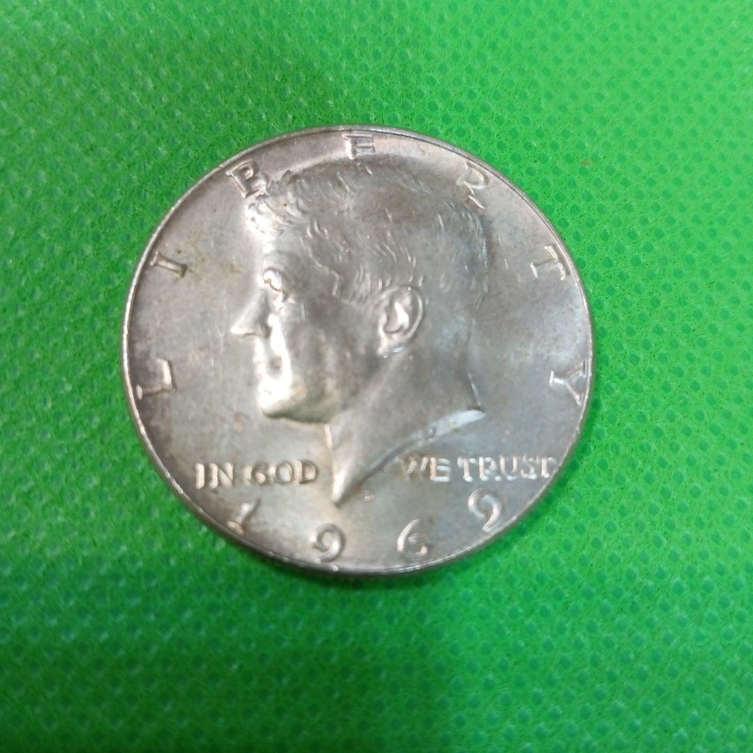銀貨　ケネディハーフドル　COIN　キーホルダー付　1962