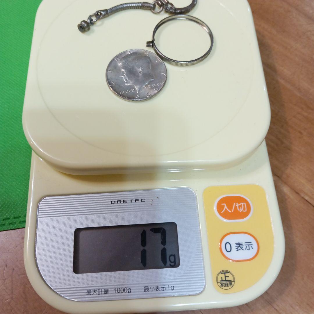 銀貨　ケネディハーフドル　COIN　キーホルダー付　1962