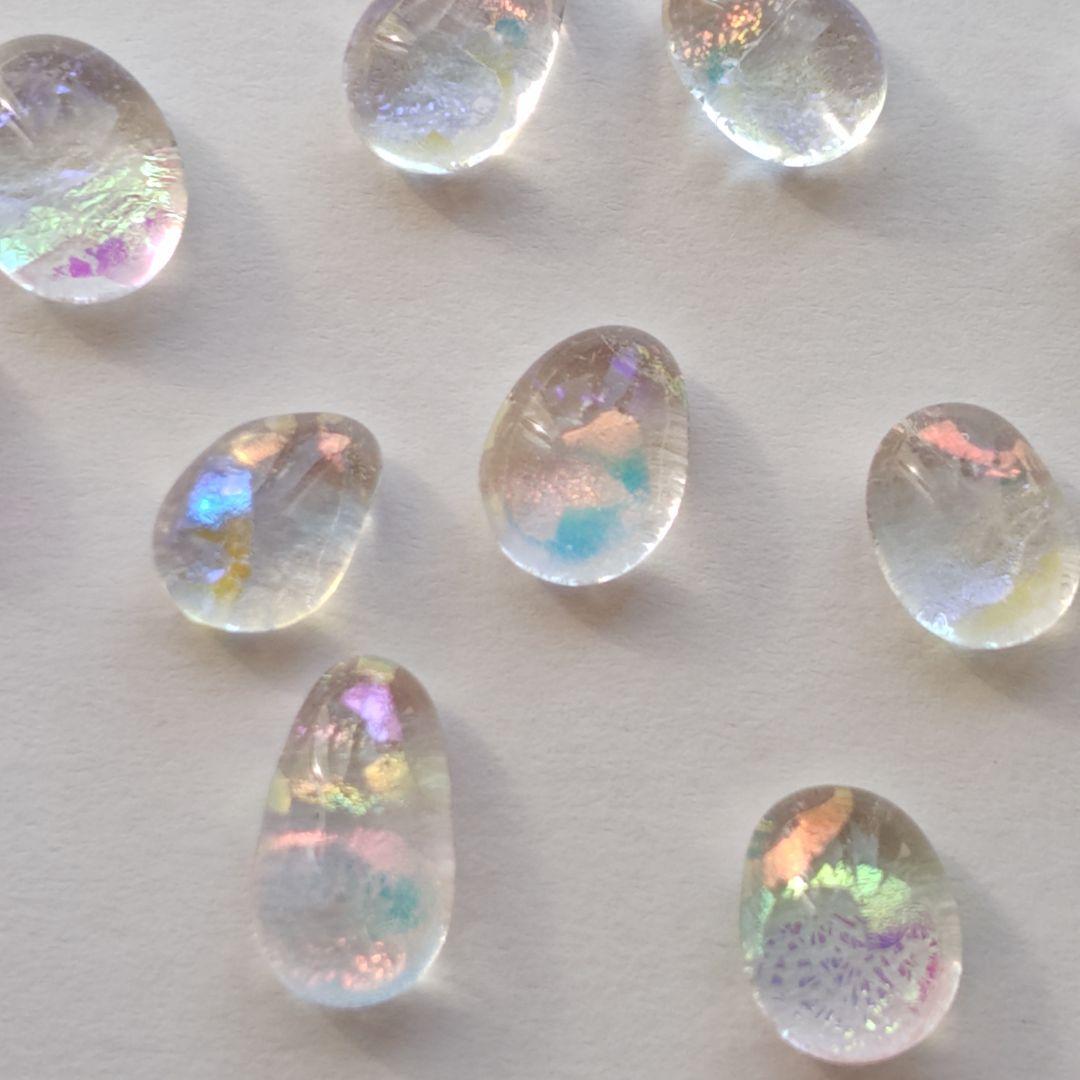 ガラスナギット☆82、ダイクロガラスのみ使用、雫型色々、20個、小売可能