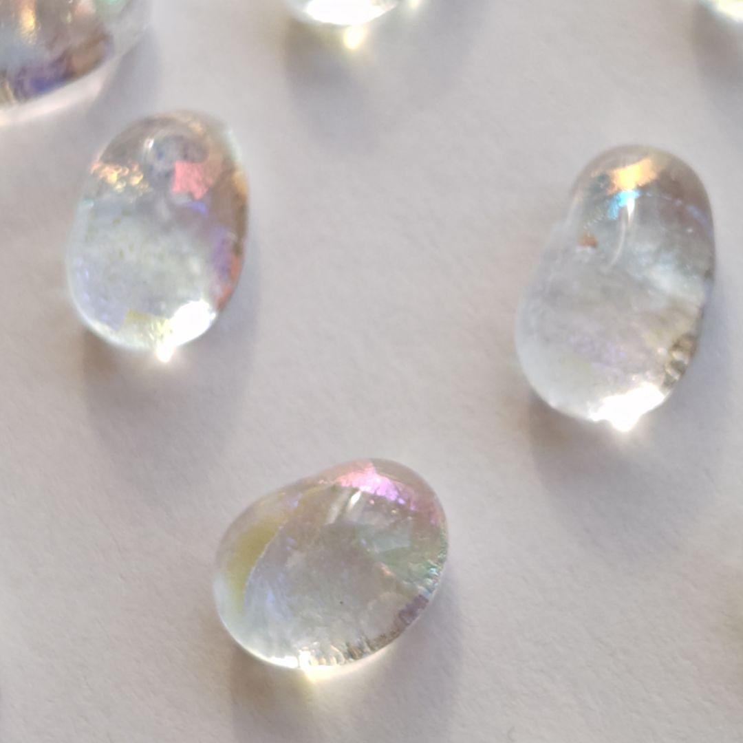 ガラスナギット☆82、ダイクロガラスのみ使用、雫型色々、20個、小売可能