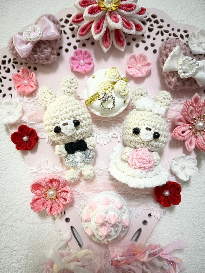 編みぐるみ♡Happy Wedding♡プレート飾り