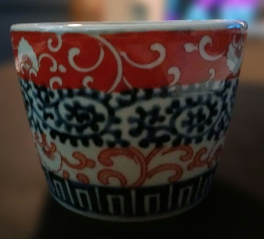 【古伊万里】蛸唐草　色絵　蕎麦猪口　二重角福　江戸時代