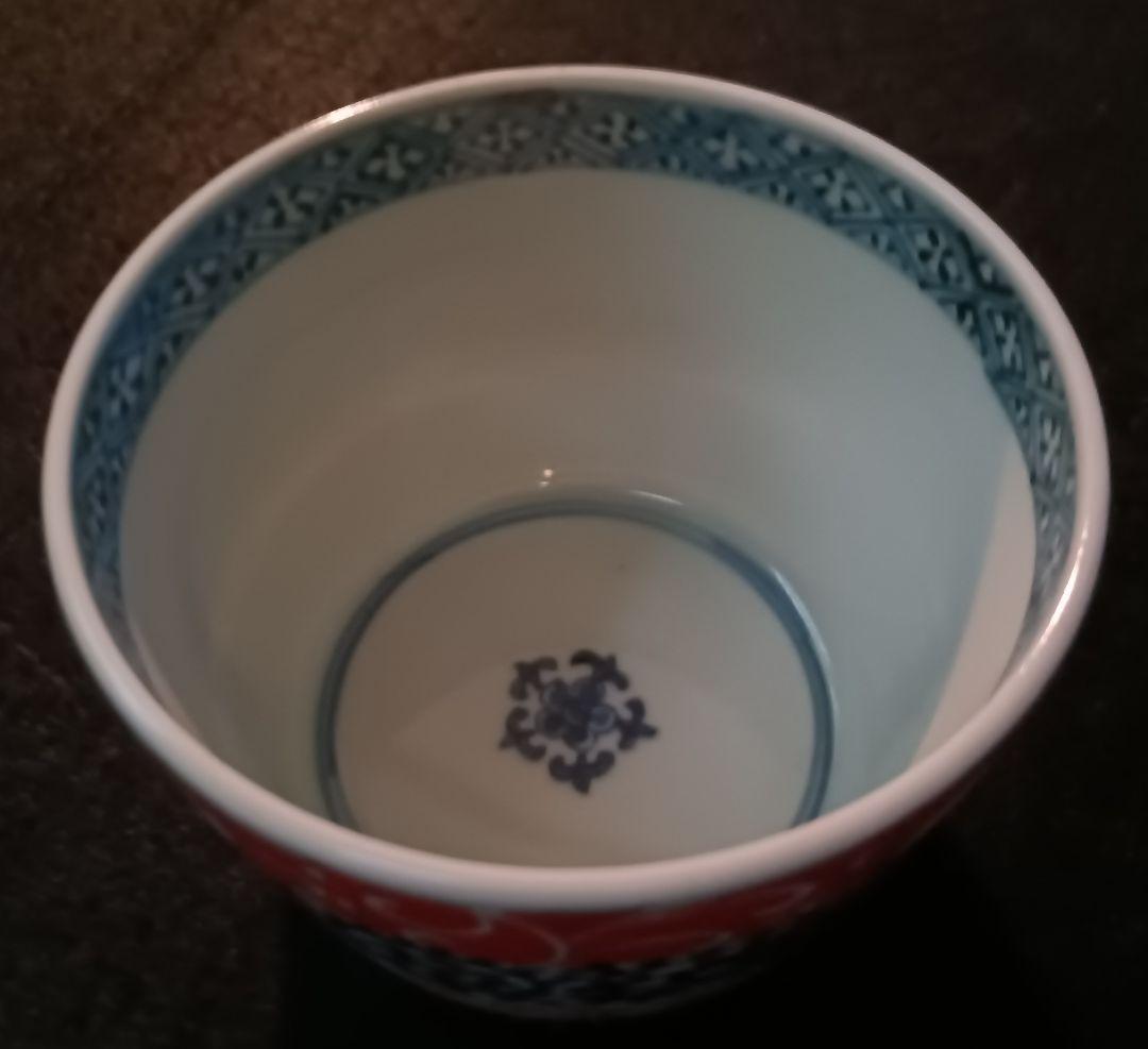 【古伊万里】蛸唐草　色絵　蕎麦猪口　二重角福　江戸時代