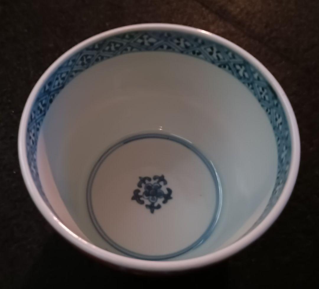 【古伊万里】蛸唐草　色絵　蕎麦猪口　二重角福　江戸時代