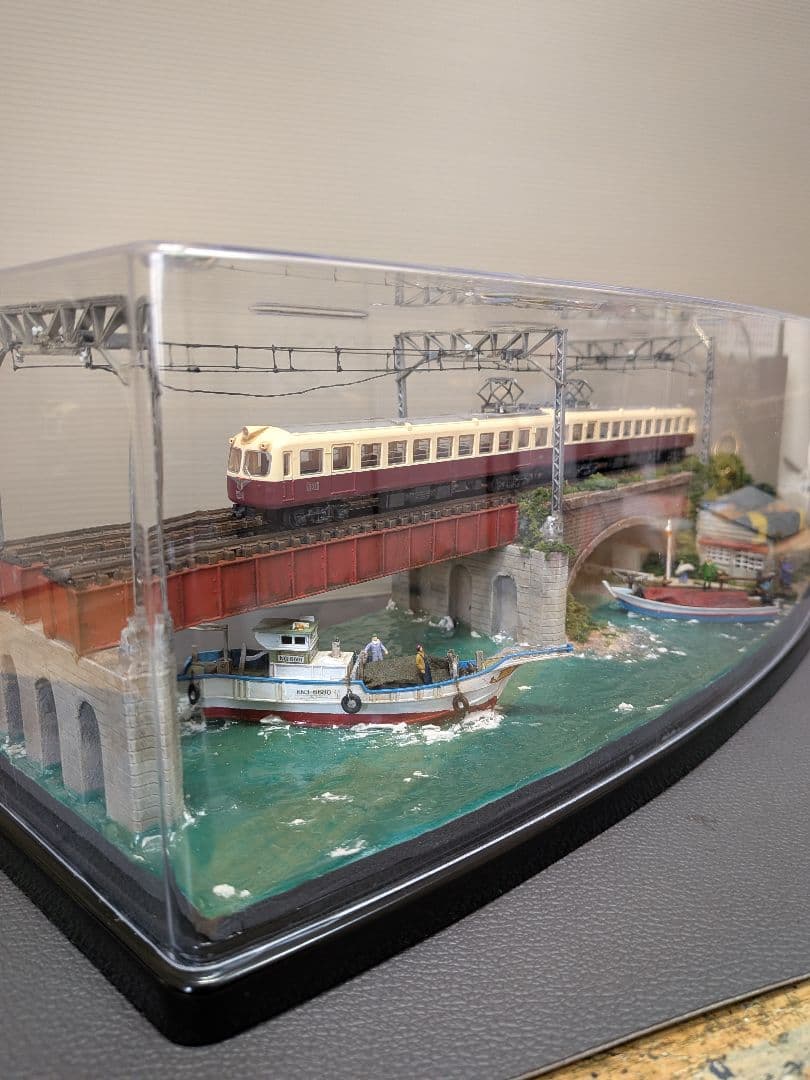 No.66鉄道Nゲージジオラマ車両、漁船、フィギュア付き