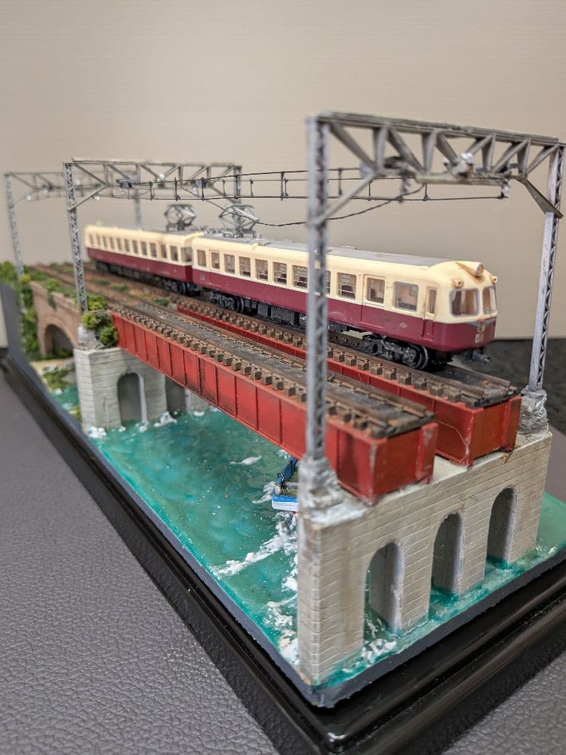 No.66鉄道Nゲージジオラマ車両、漁船、フィギュア付き