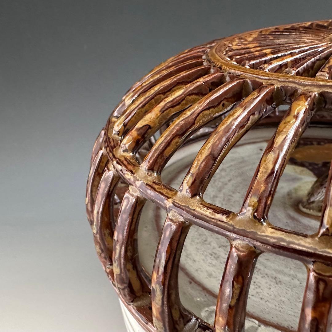 茶道具　高取　鳥籠　水指　亀井楽山　共箱　茶会　稽古　陶芸　工芸品