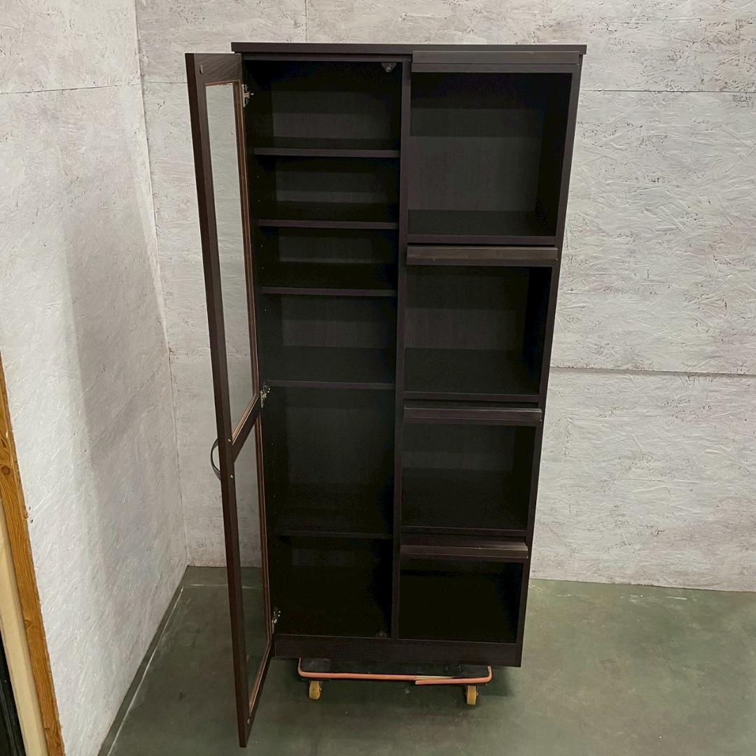 ニトリ フラップ扉 本棚 収納家具 ブラウン 送料込み 収納 Y2943
