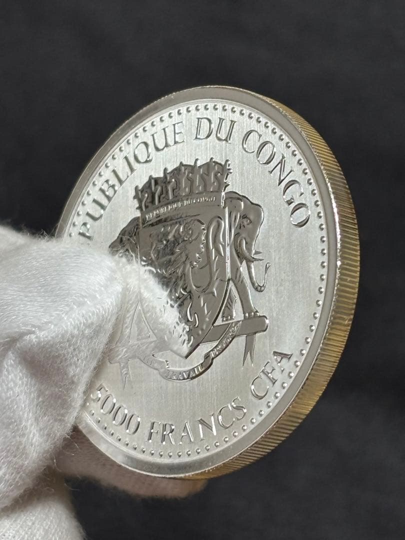 純銀99.9% 1オンス銀貨 2020年 コンゴ共和国「シルバーバックゴリラ」