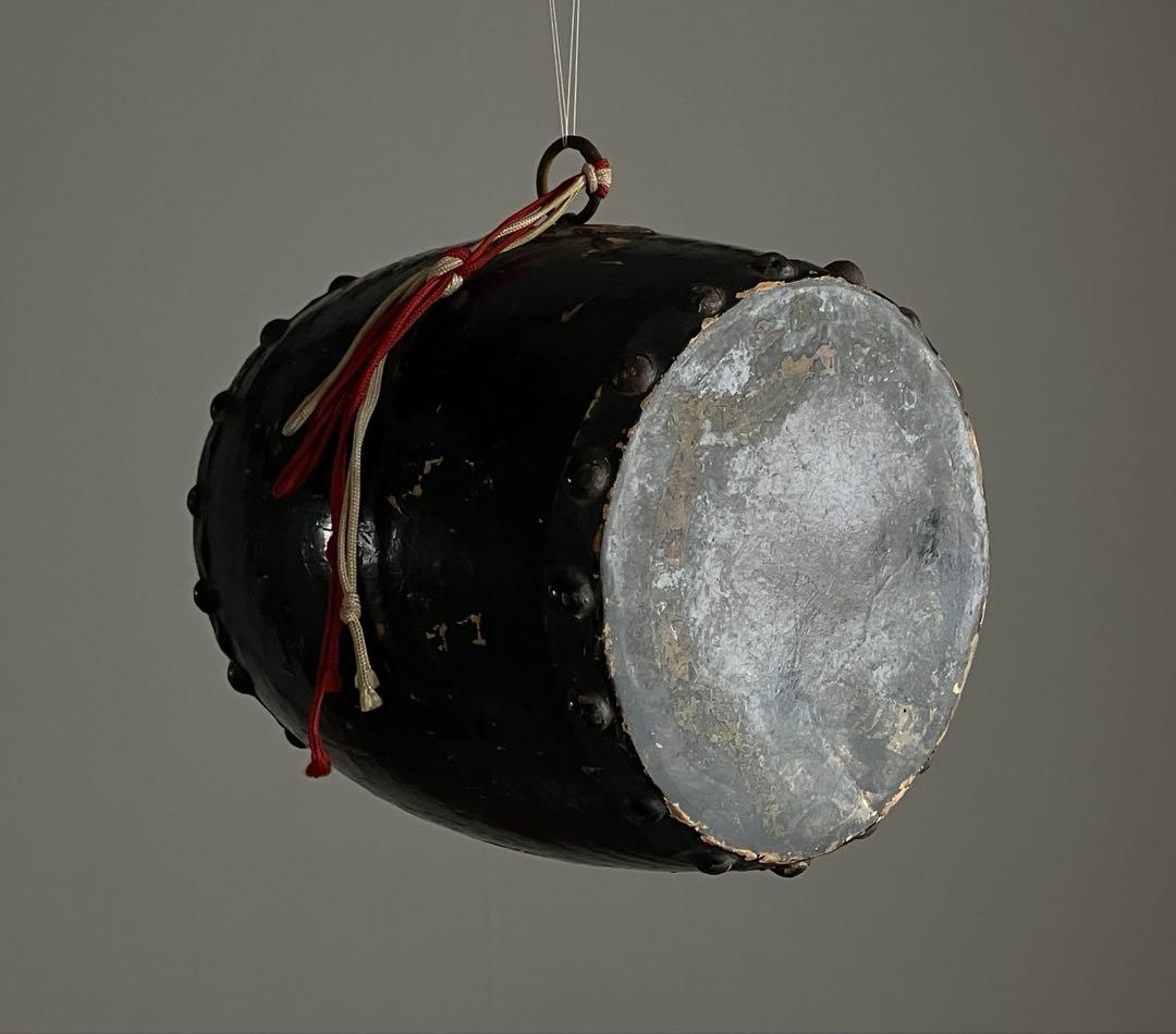 【実用の美 古い小太鼓 約18㎝ 大正末〜昭和初期頃】骨董古道具郷土玩具楽器魔除