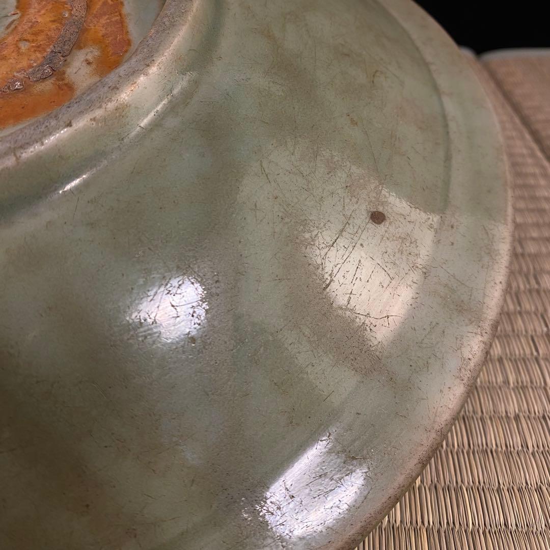 明時代　青磁大皿　中国古美術