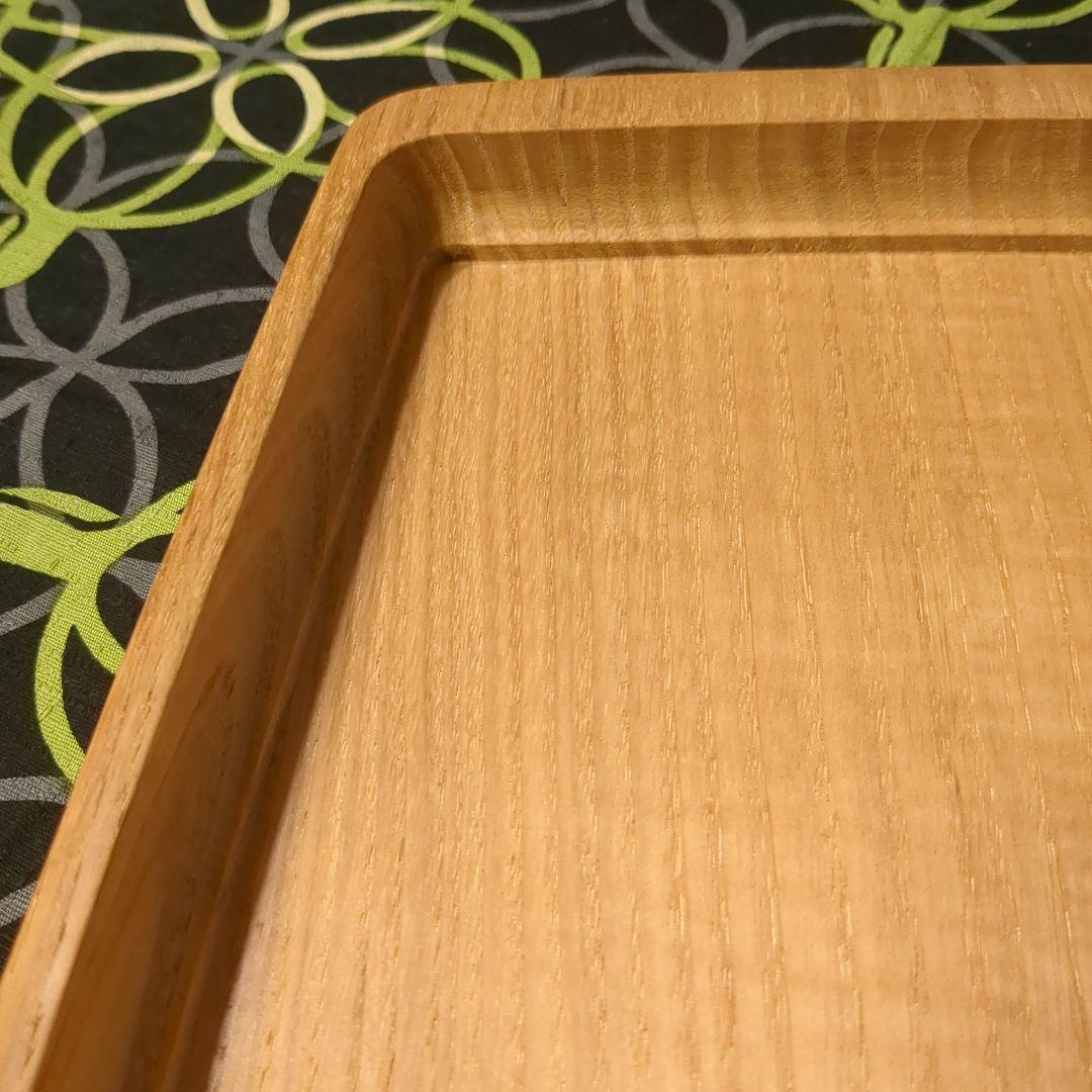 くり　角盆　手作り木工