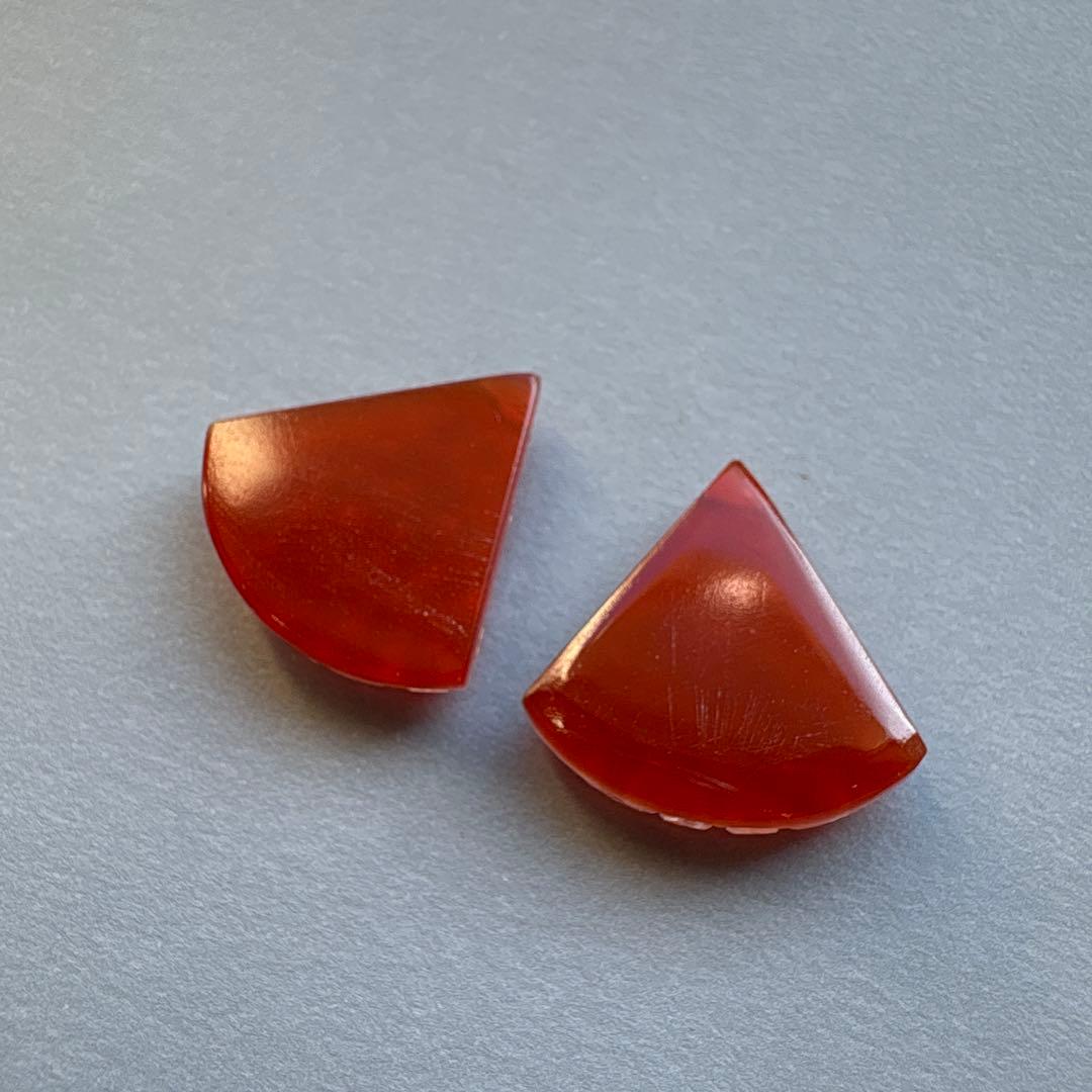 《のんたん様》専用✴︎カーネリアンファンシェイプ小花カービング＊チャーム