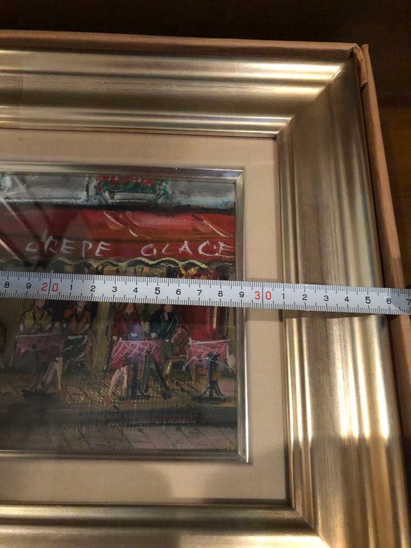 【新品未使用】油画　パリ　モンマルトルカフェ