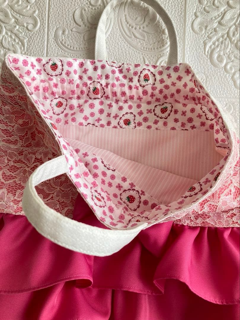 入園入学3点セット(ローズピンク&ホワイトレース)