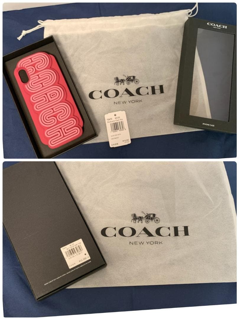 値下げ！【新品】COACH iPhone X/XS ケース　ダークピンク