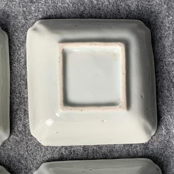 陽刻梅文豆皿4枚[B34367]