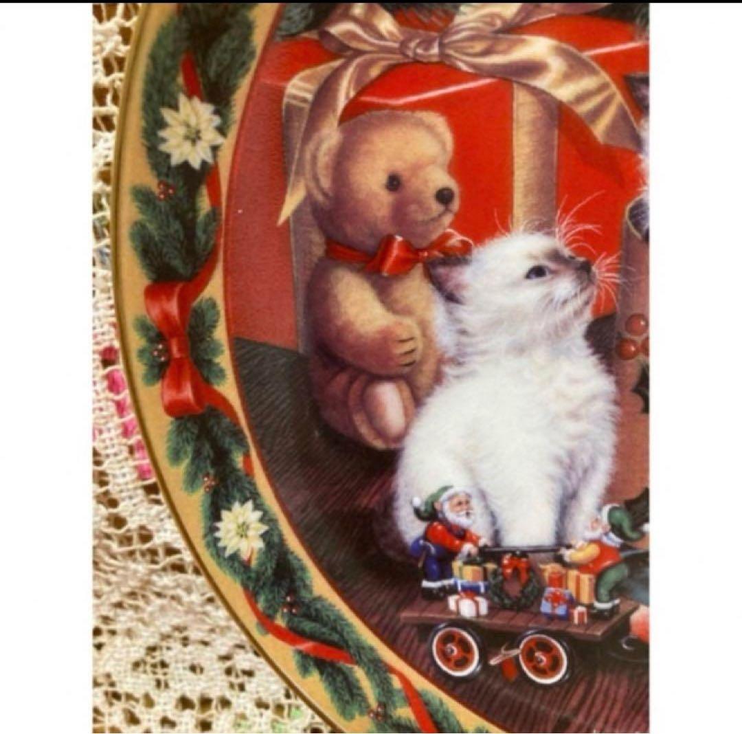 《証明書付》【Wrapping Up the Holiday】ネコXmas飾り皿