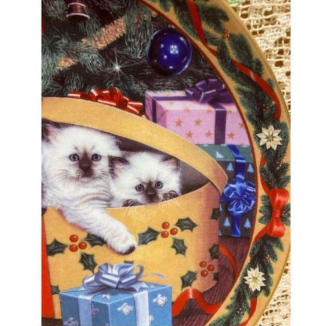 《証明書付》【Wrapping Up the Holiday】ネコXmas飾り皿