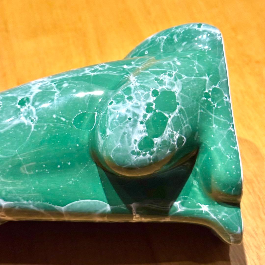 貴重 レア レトロ ヴィンテージ 猫 置物 ポルトガル製 アンティーク 緑色