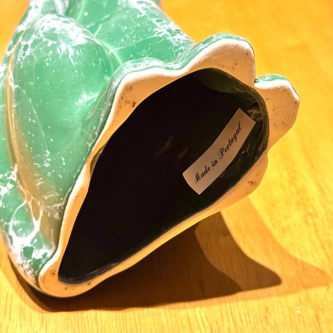 貴重 レア レトロ ヴィンテージ 猫 置物 ポルトガル製 アンティーク 緑色