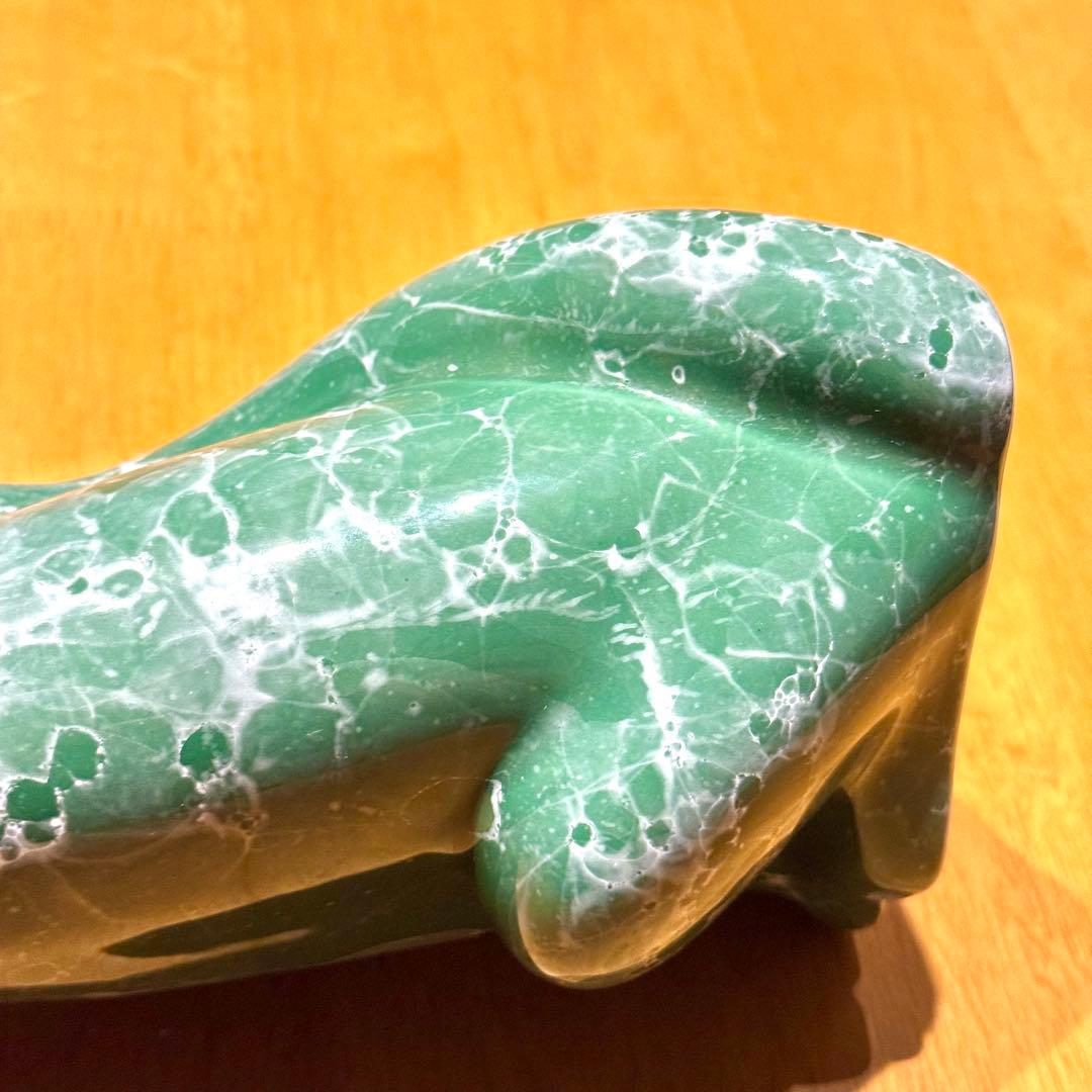 貴重 レア レトロ ヴィンテージ 猫 置物 ポルトガル製 アンティーク 緑色