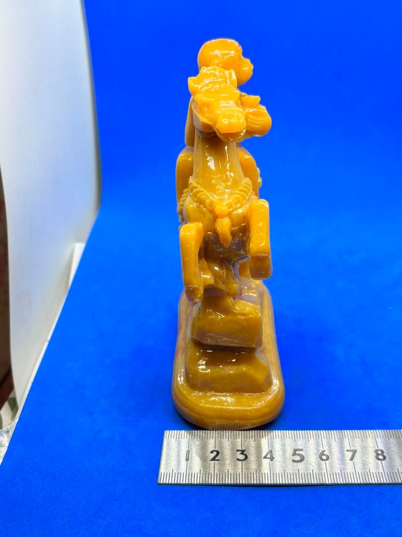極美品 寿山石「馬上封侯」精雕置物 約14×10×5cm 350g 5899