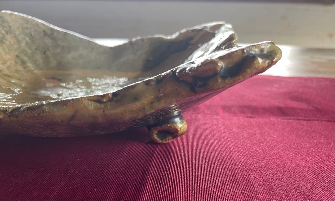 大嶺實清　やちむん　モクマオ釉薬　サイン入り