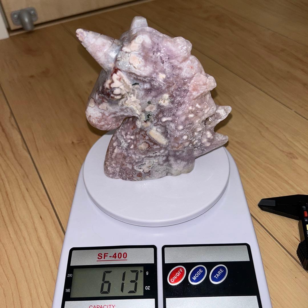 ピンクアメジスト 桜瑪瑙 パープル ユニコーン ジオード 結晶 天然石 613g