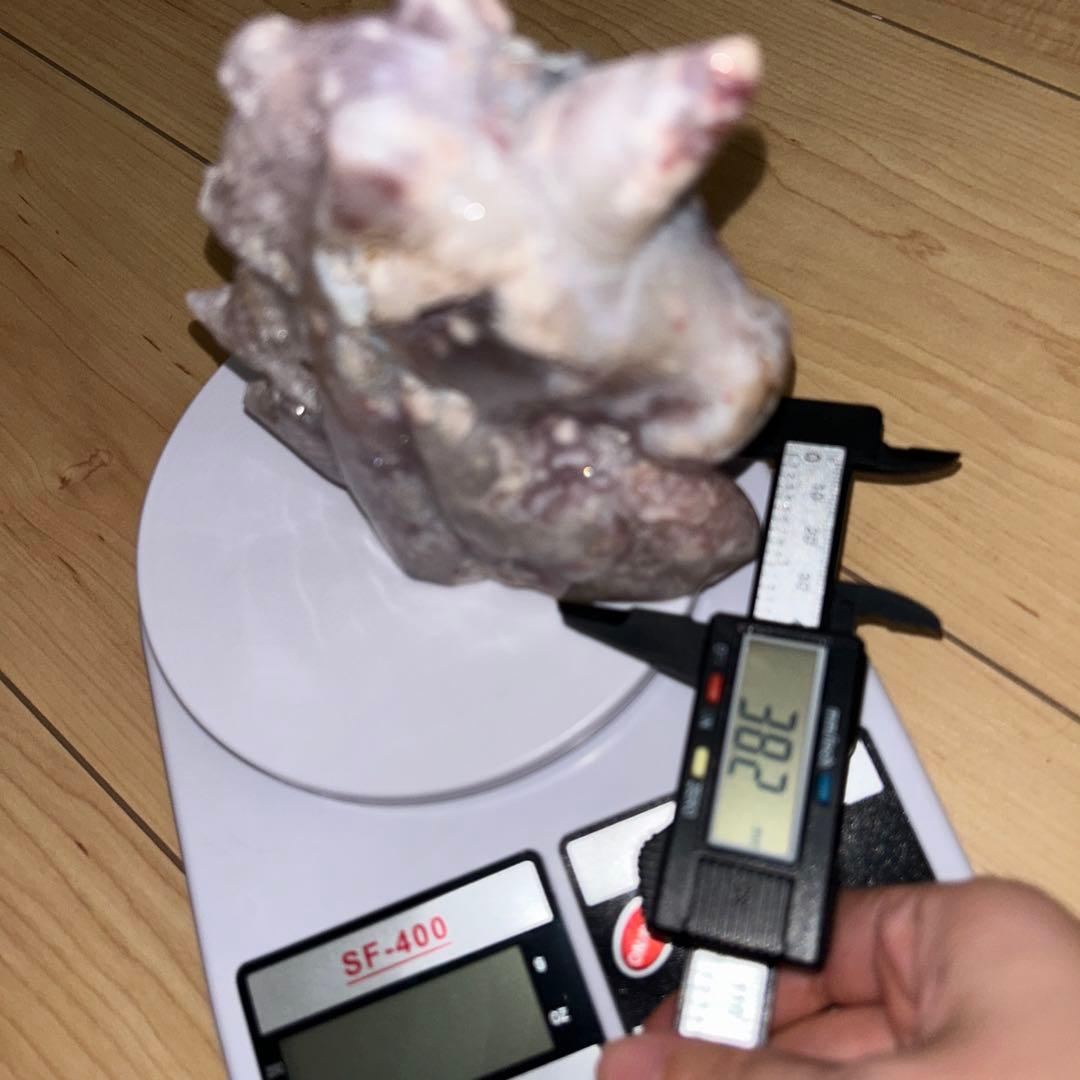 ピンクアメジスト 桜瑪瑙 パープル ユニコーン ジオード 結晶 天然石 613g