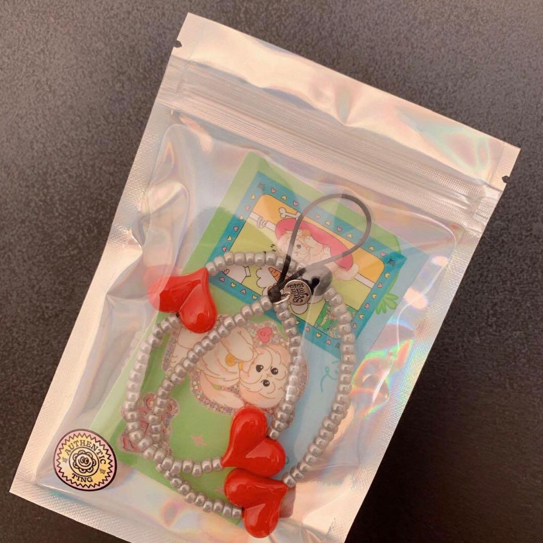 即購入可❣️大人気❣️string ting キス キス ハート ストラップ