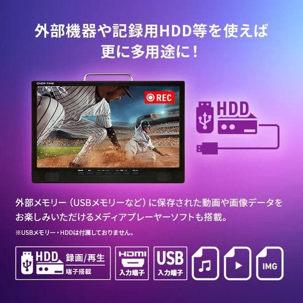 14型液晶サイズの「地デジ」「BS」「110°CS」の3波受信チューナーを搭載！