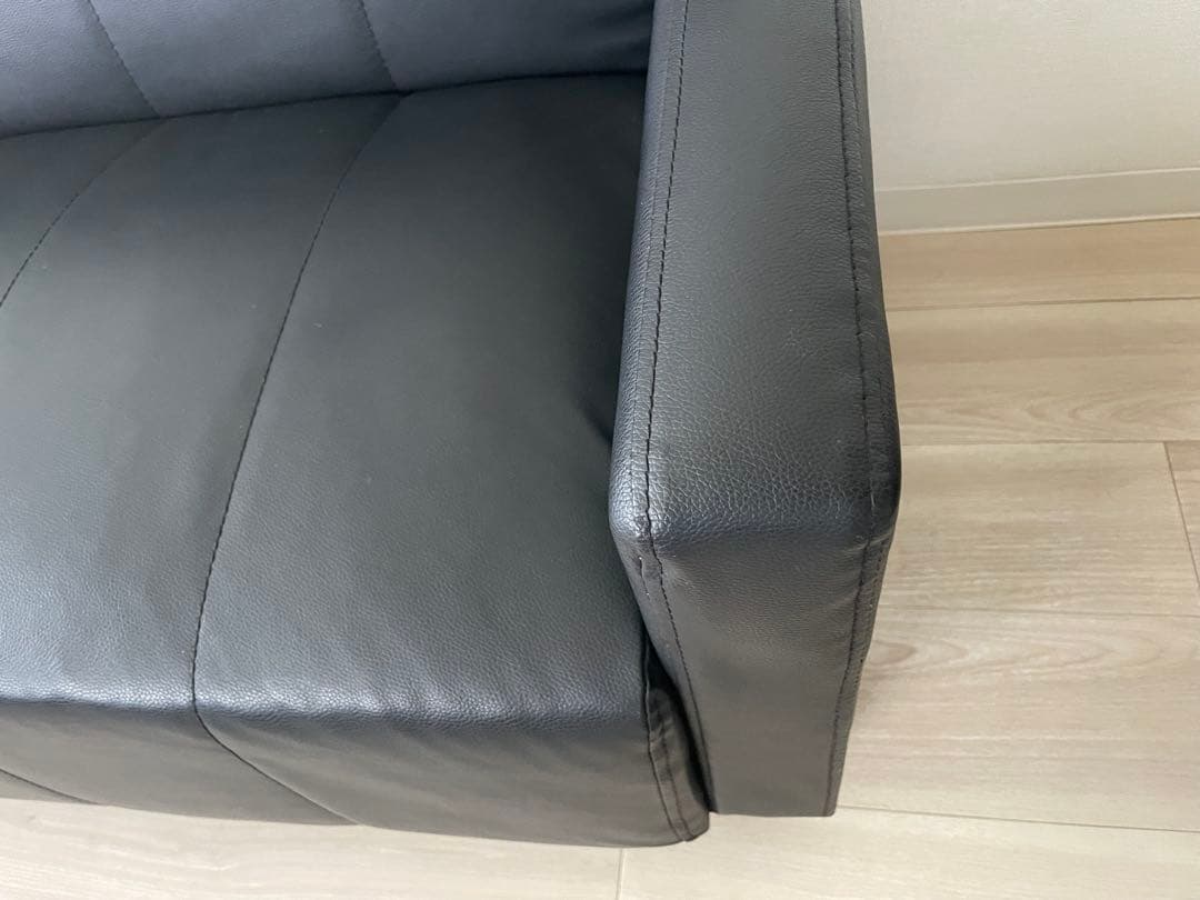 送料込みアイリスオーヤマ 2人掛け PVCソファ PVS-2P レザー風ブラック