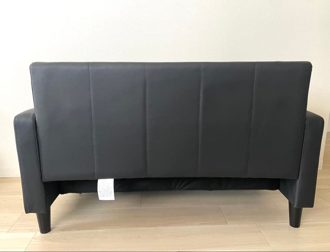 送料込みアイリスオーヤマ 2人掛け PVCソファ PVS-2P レザー風ブラック