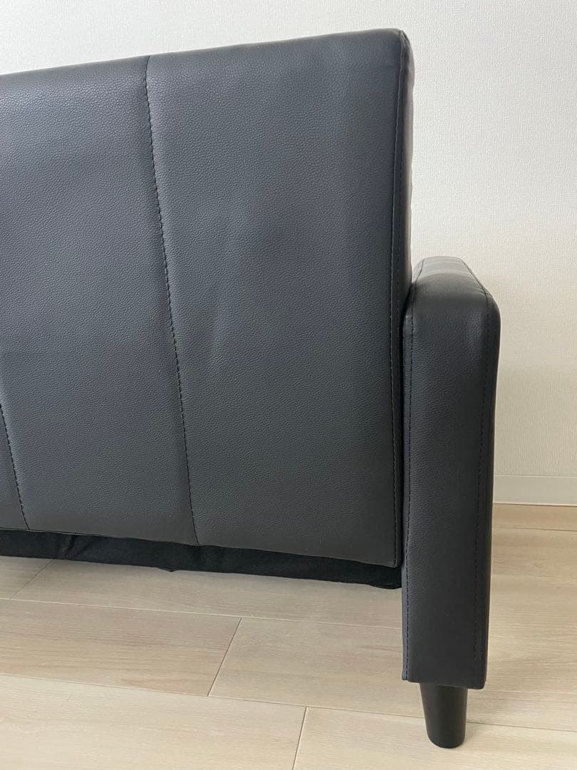 送料込みアイリスオーヤマ 2人掛け PVCソファ PVS-2P レザー風ブラック