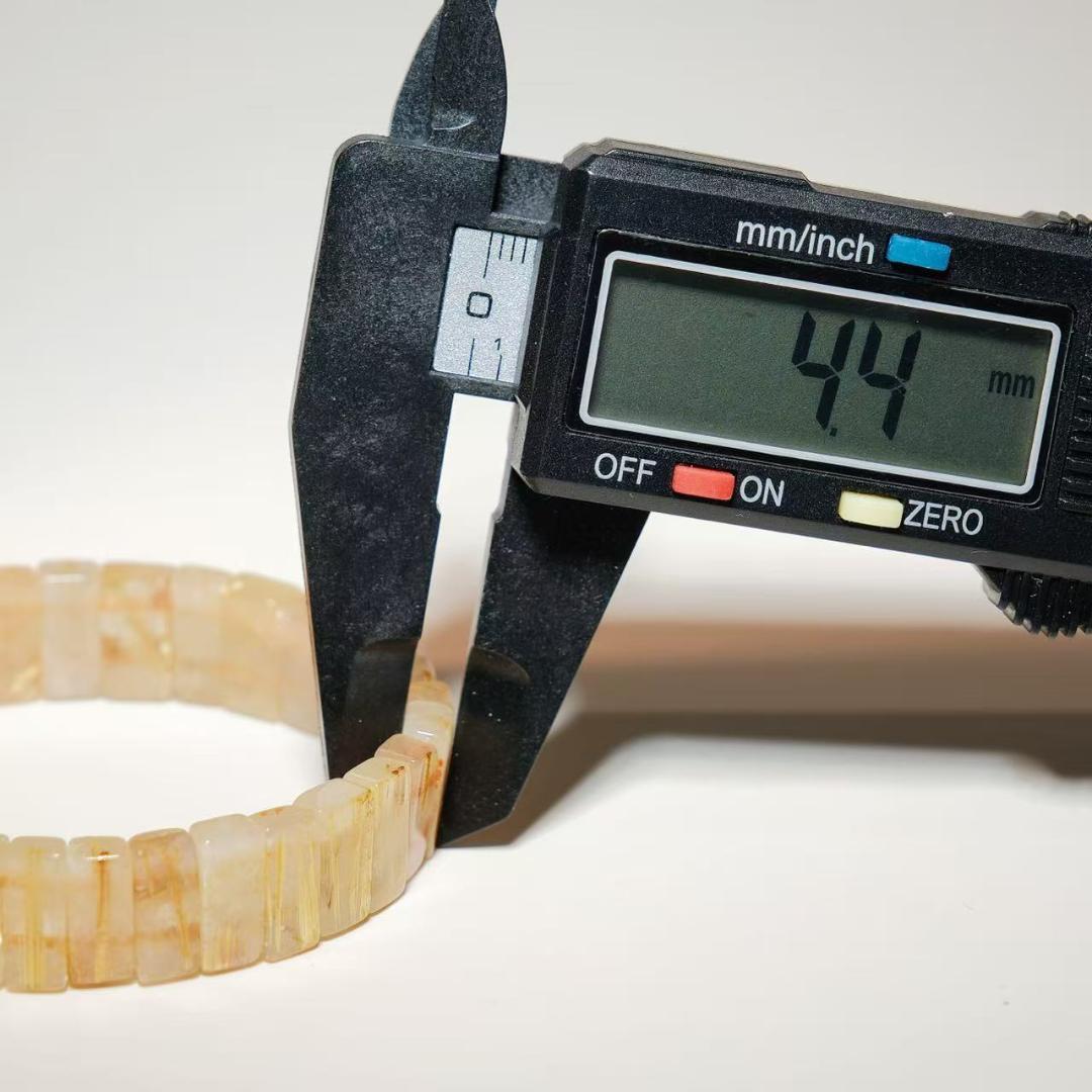 天然石 ゴールドルチルクォーツ バングル ブレスレット パワーストーン 金運