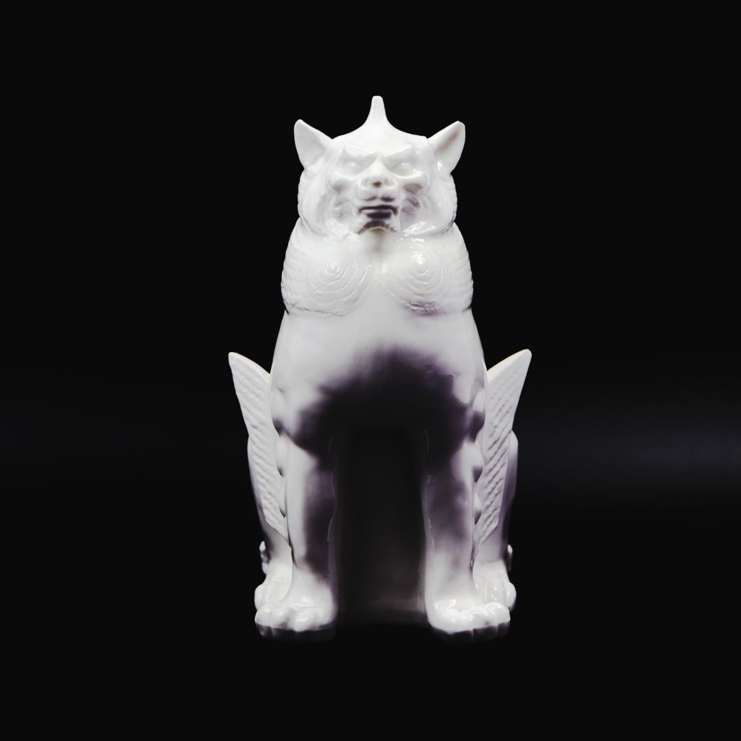 白磁 獅子 置物