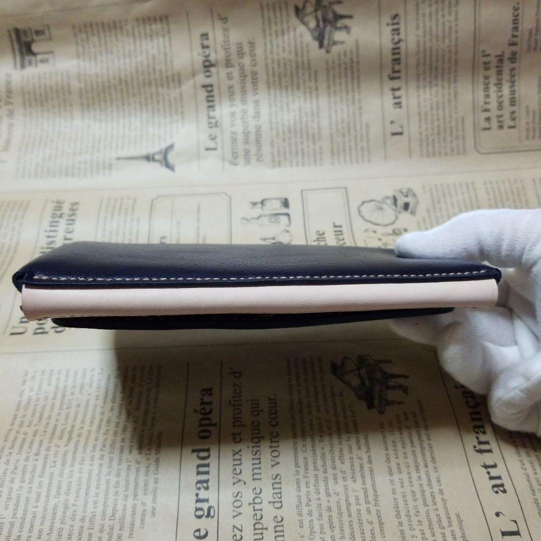 牛革　ブラック✖️ヌメ革　超コンパクト長財布　ハンドメイド長財布