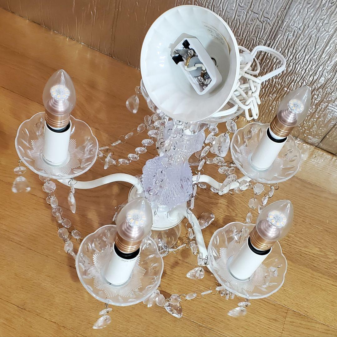 5灯シャンデリア 　エア・リゾーム 　LED電球付き　取付簡単 　天井照明