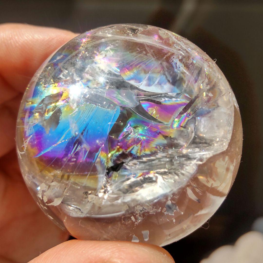 レインボークォーツ スフィア 虹色 天然石 パワーストーン