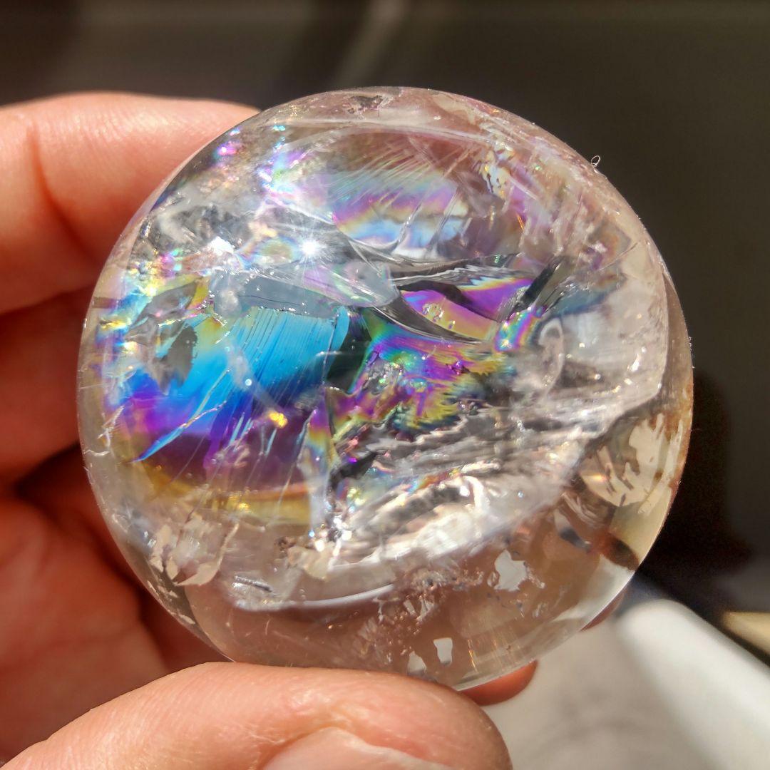 レインボークォーツ スフィア 虹色 天然石 パワーストーン