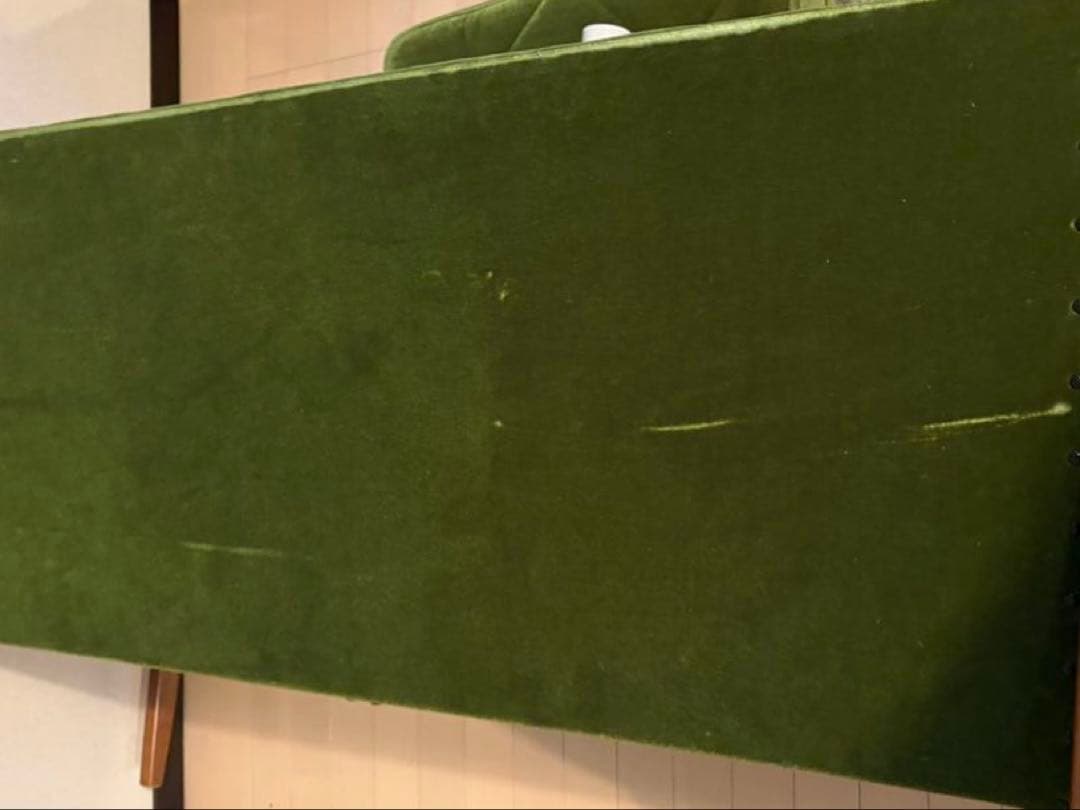 カリモク 60Kチェア2シーター オットー付き モケットグリーン