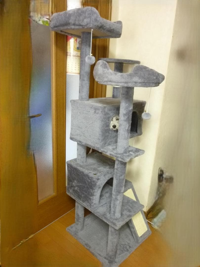 Saiveina キャットタワー 猫タワー 大型多頭飼い 据え置き スリムDXT