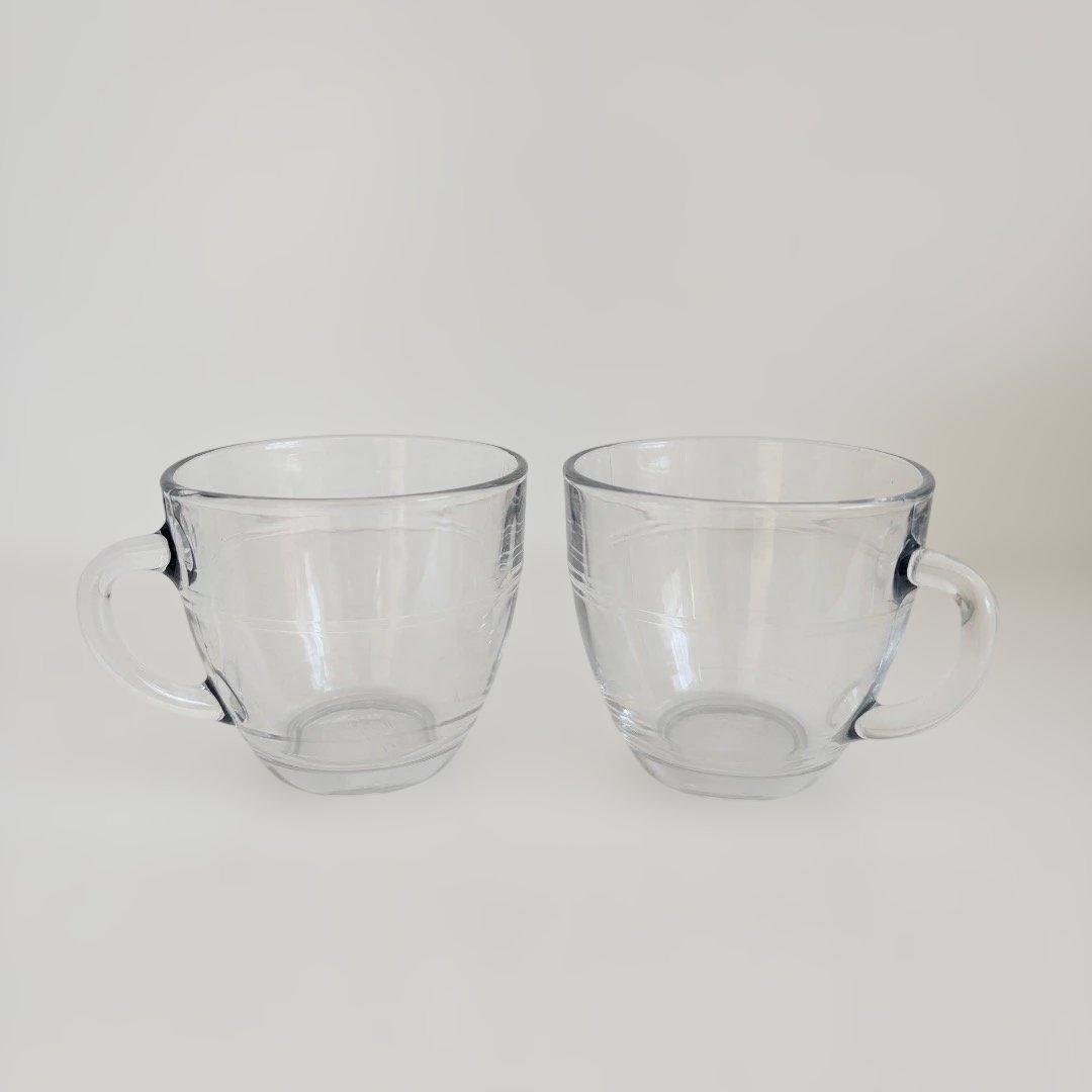 DURALEXヴィンテージデザート皿3枚&ガラスコーヒーカップ ジゴン2個セット