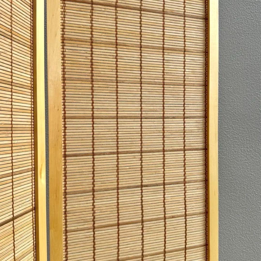 希少✴︎3連 パーテーション 木製 竹製 間仕切り 衝立 和風 目隠し 仕切り
