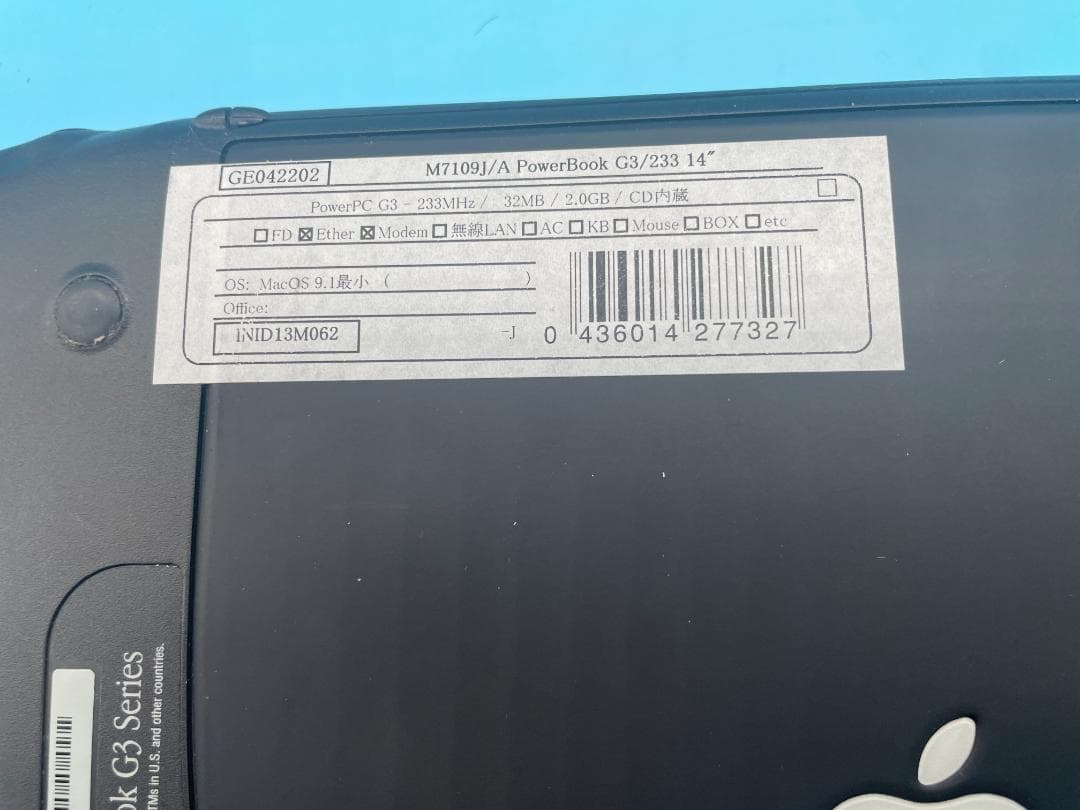 ジャンク扱い　Macintosh PowerBook G3 ブラック　極古