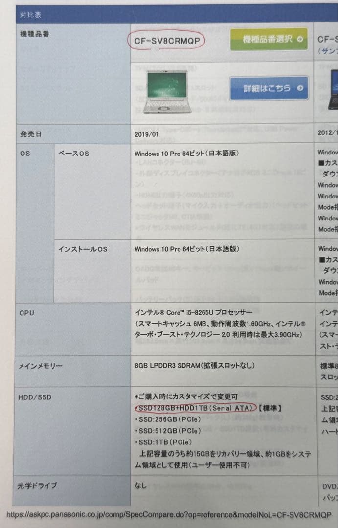Panasonic Let's Note SV8 ジャンク品