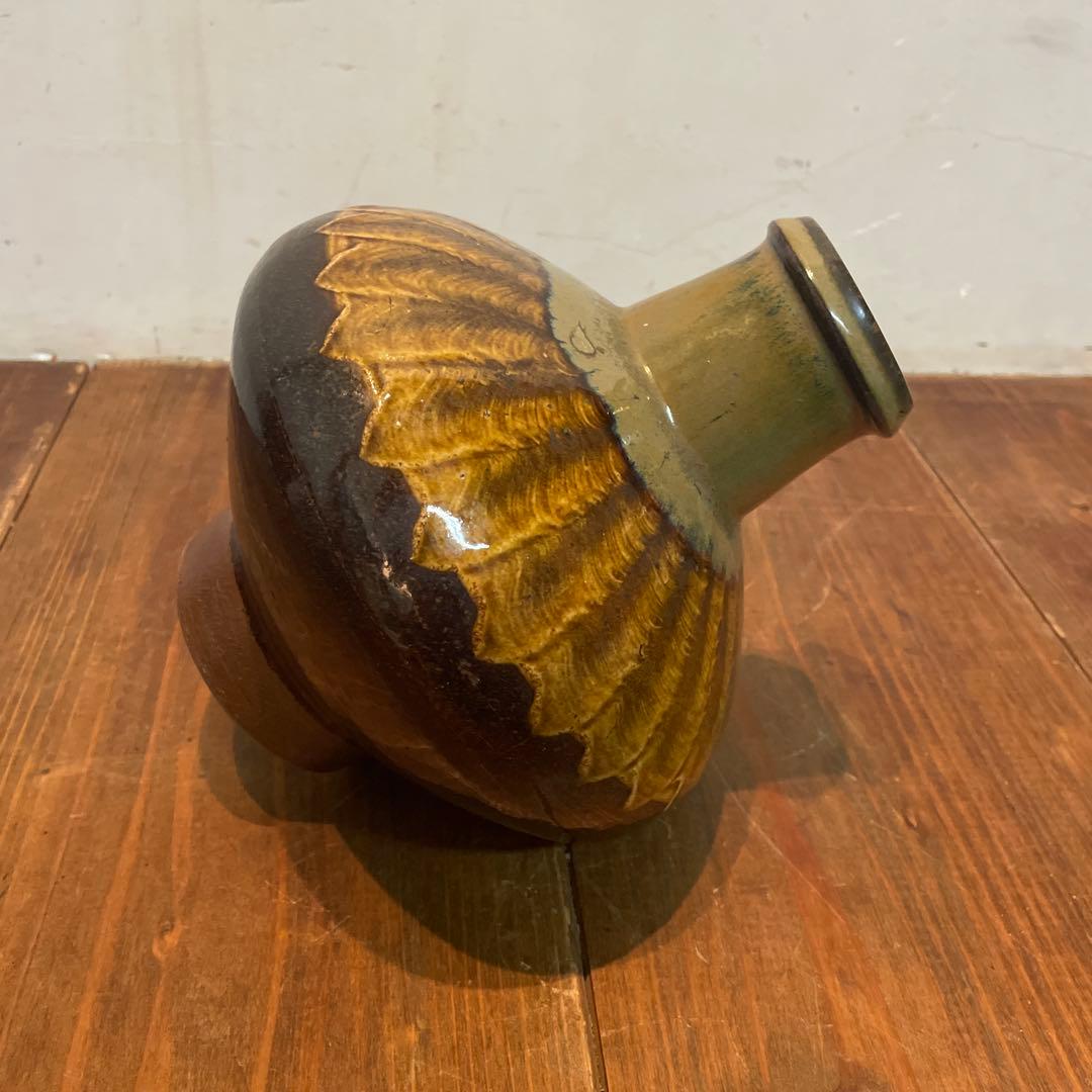 美品　工芸品　小鹿田焼　刷毛目　焼物　花瓶　フラワーベース　花器　落ち着いた