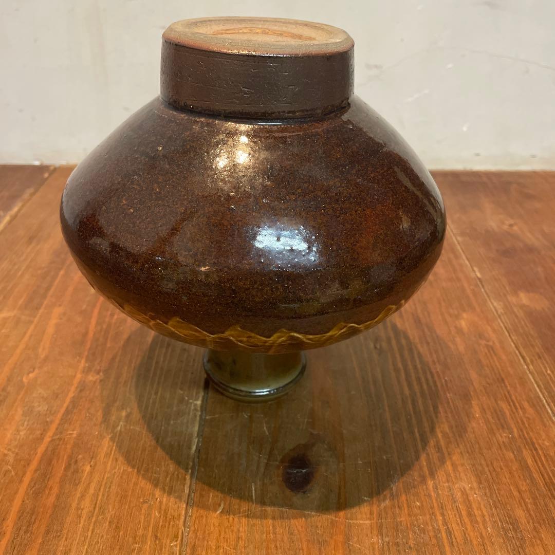 美品　工芸品　小鹿田焼　刷毛目　焼物　花瓶　フラワーベース　花器　落ち着いた