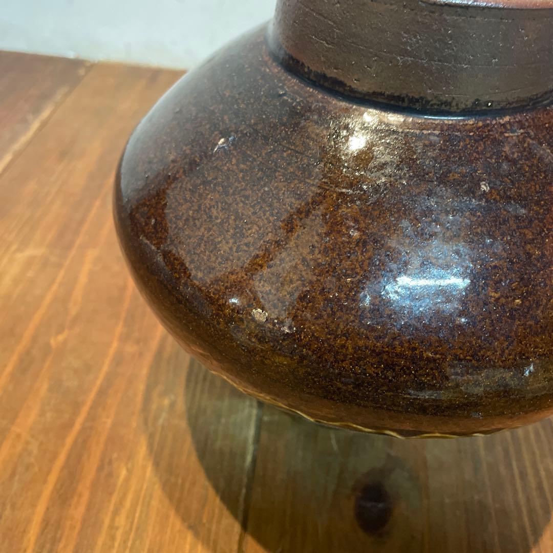 美品　工芸品　小鹿田焼　刷毛目　焼物　花瓶　フラワーベース　花器　落ち着いた